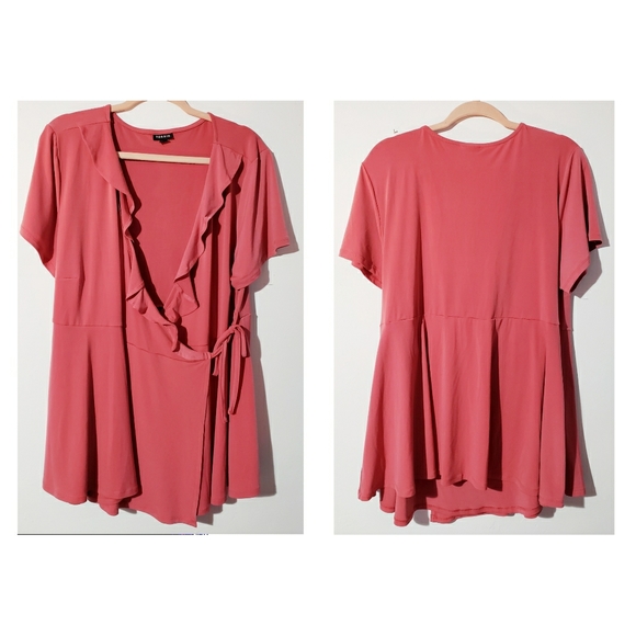 Torrid Rose Pink Knit Ruffle Top size 3 - Picture 2 of 5